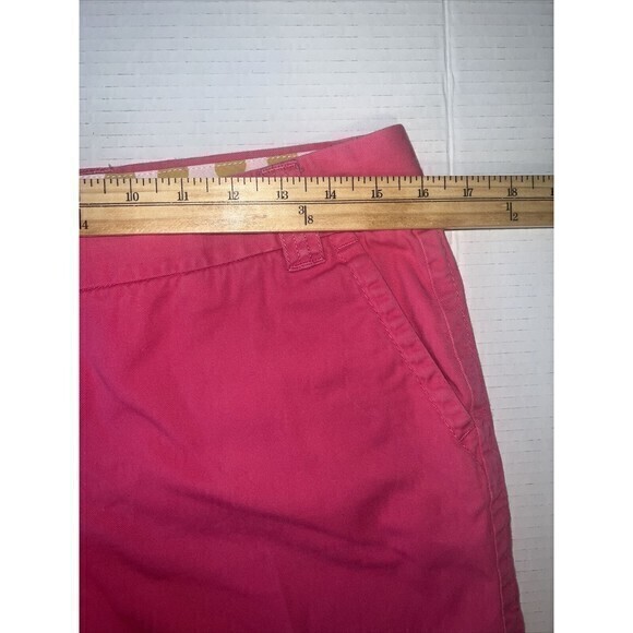 J Crew Womens Shorts 6 Pink Chino Flat Front Zip Pockets Hook Eye Solid Cotton - Picture 3 of 6